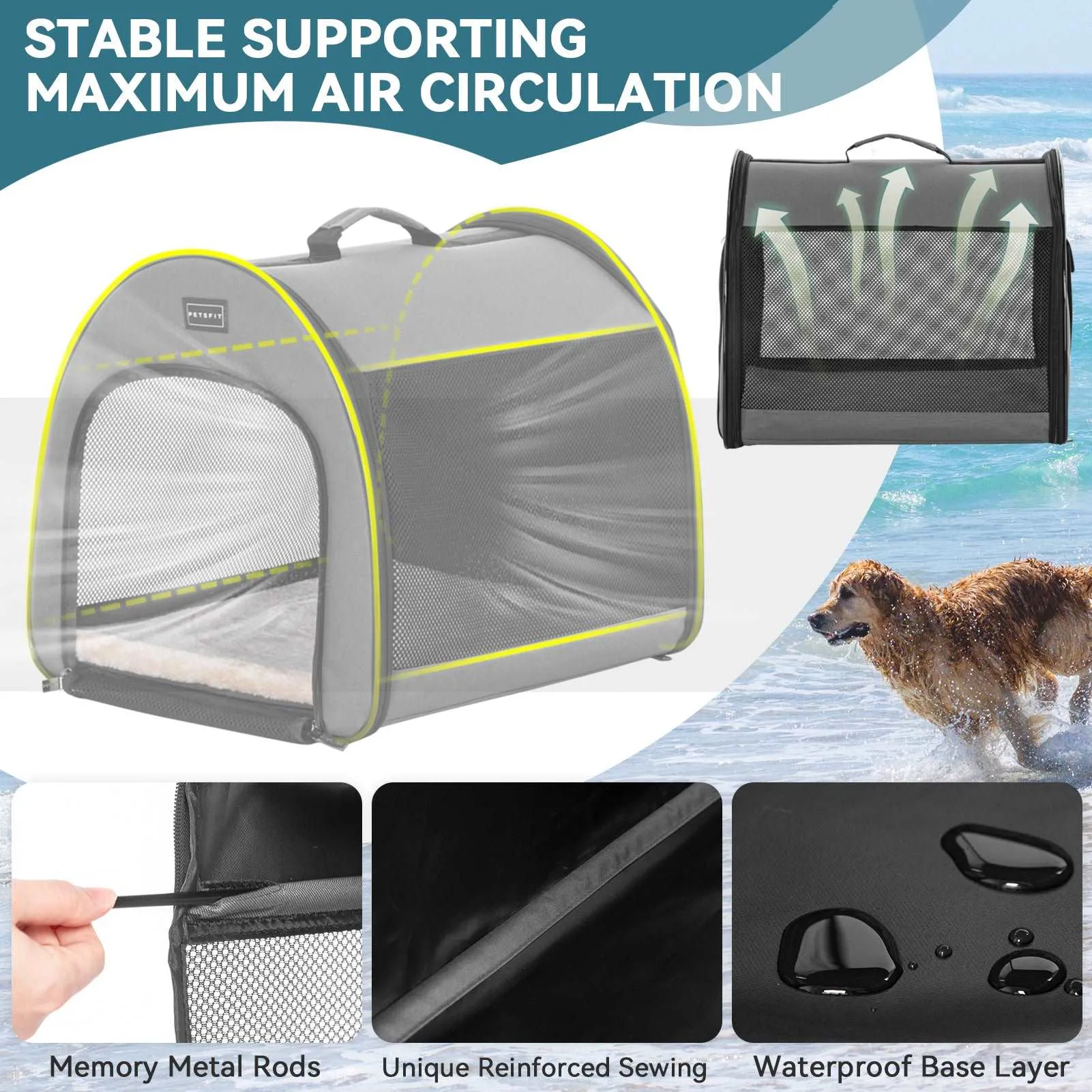 PETSFIT Arch Design Soft Sided Portable Dog Crate
