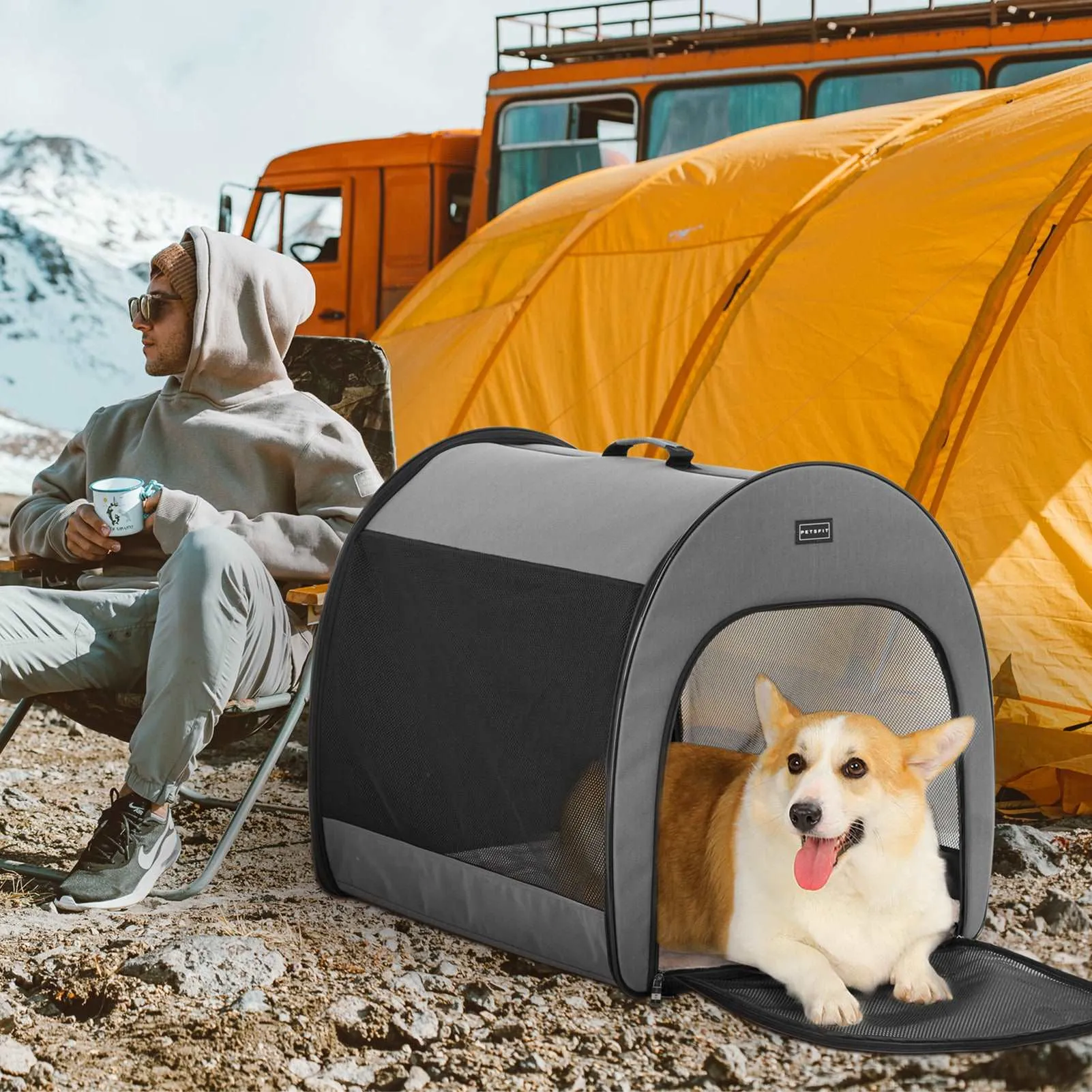 PETSFIT Arch Design Soft Sided Portable Dog Crate