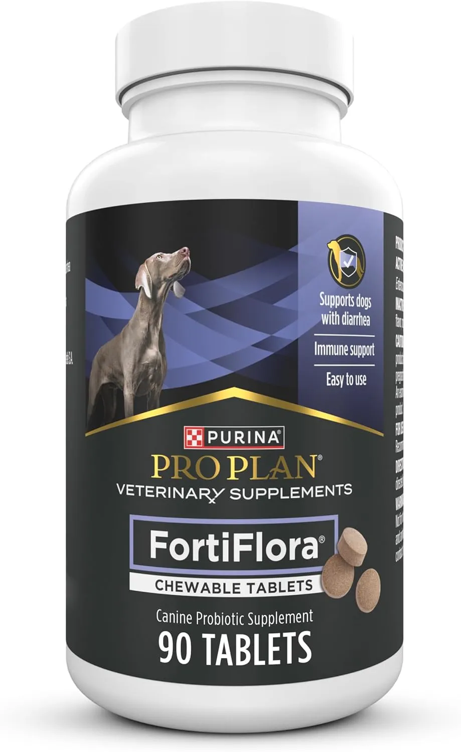 Purina Pro Plan Veterinary Supplements FortiFlora Chewable Dog Probiotic Supplement Tablets - 90 ct. Canister