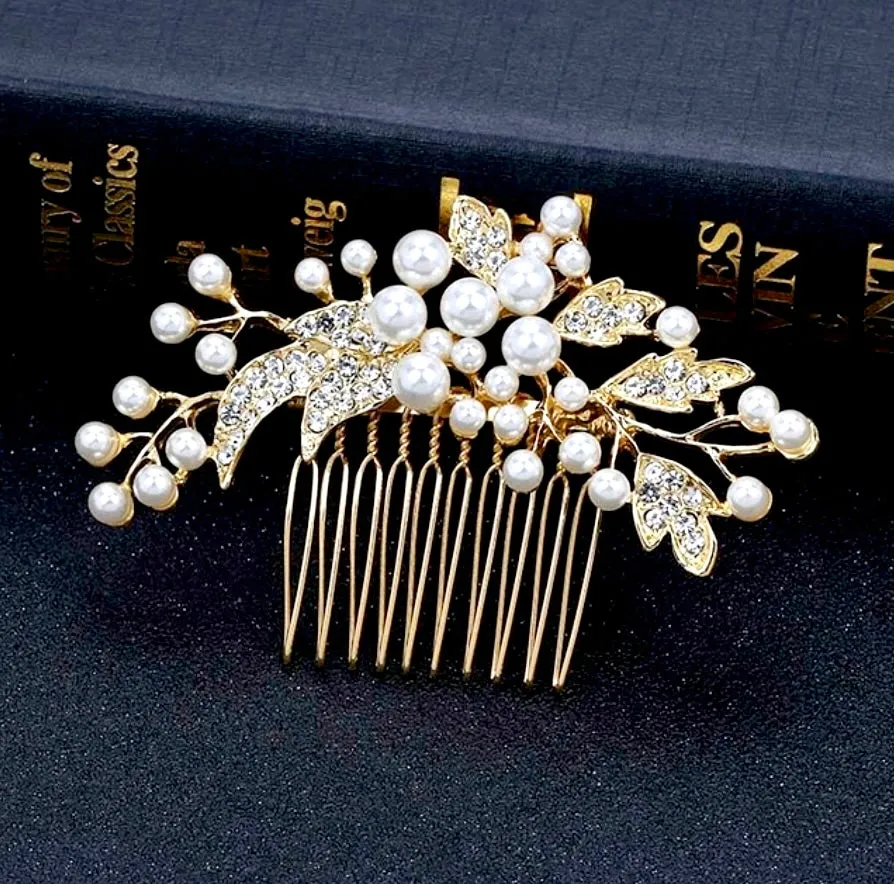 "Millie" - Pearl Bridal Hair Comb - Available in Gold and Silver