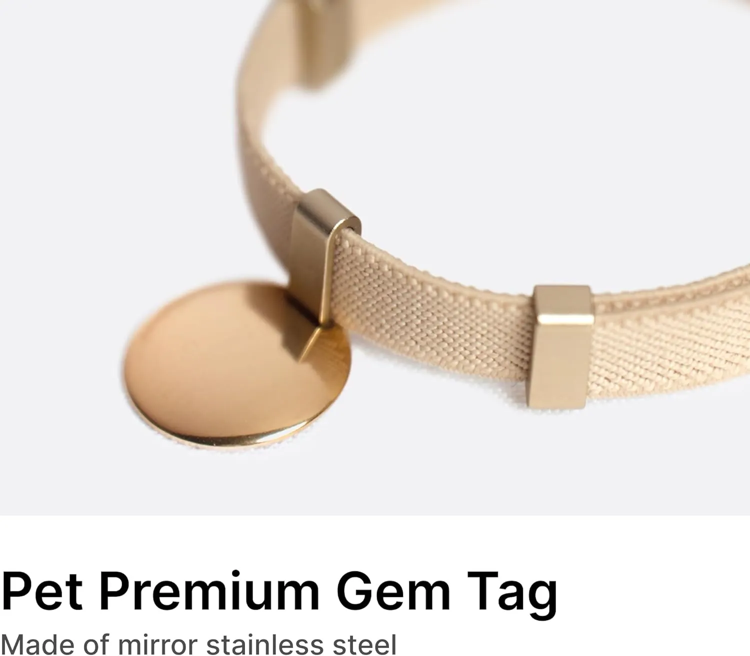 Safety Cat Collar Gem Tag Set,- U.S. IDA Gold Awarding Quick Release Cat Collar Non Breakaway Elastic Light Weight cat Collar with Charm Cat Collar Jewelry (Gold)