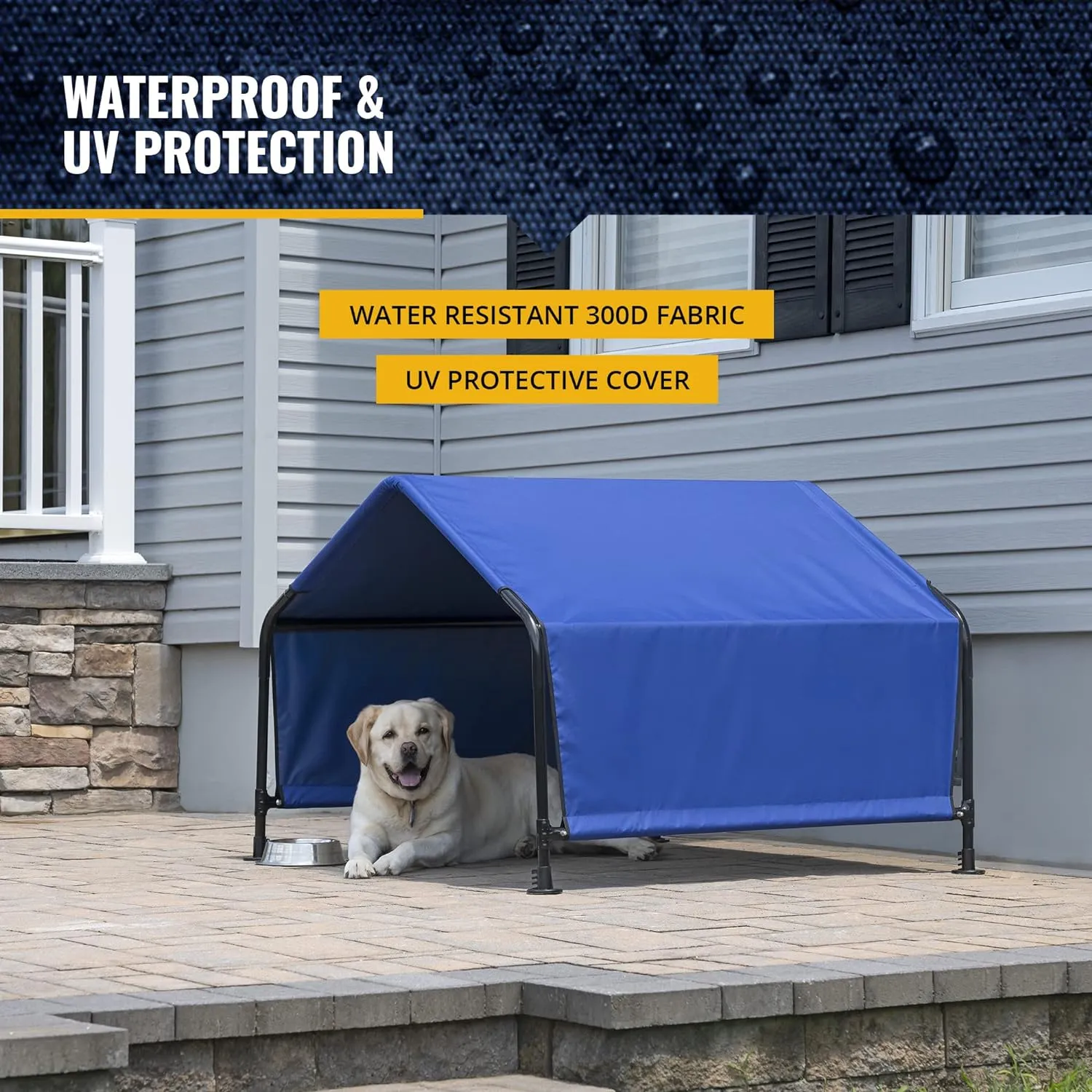 ShelterLogic 2.5' Outdoor Pet Shade, Versatile Pet Canopy Tent for Small-Breed Dogs, Cats, Small Animals and Livestock, Blue