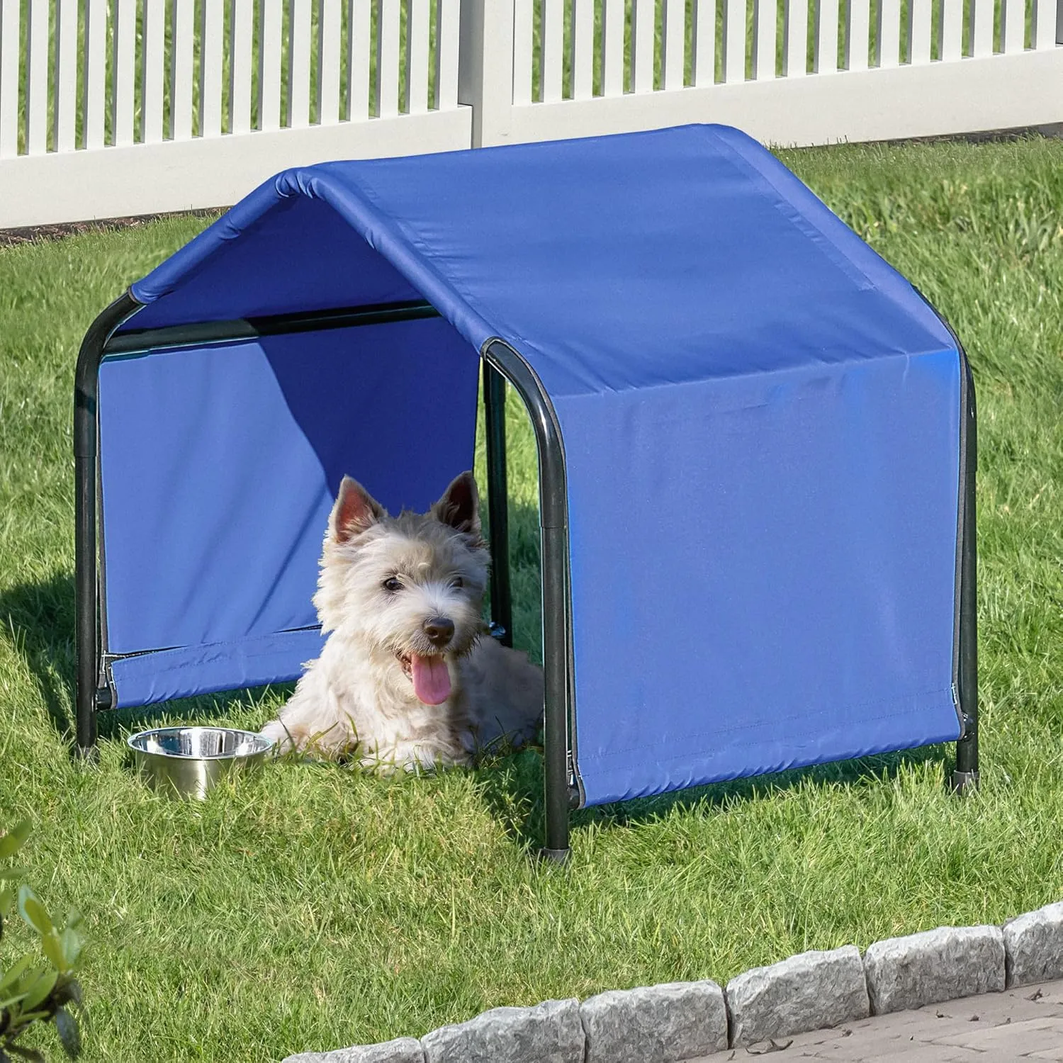 ShelterLogic 2.5' Outdoor Pet Shade, Versatile Pet Canopy Tent for Small-Breed Dogs, Cats, Small Animals and Livestock, Blue