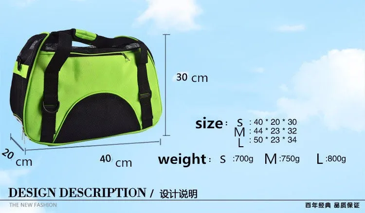 Sidiou Group Small Dogs Sport Style Pet Front Carrier Mesh Comfortable Travel Tote Shoulder Bag