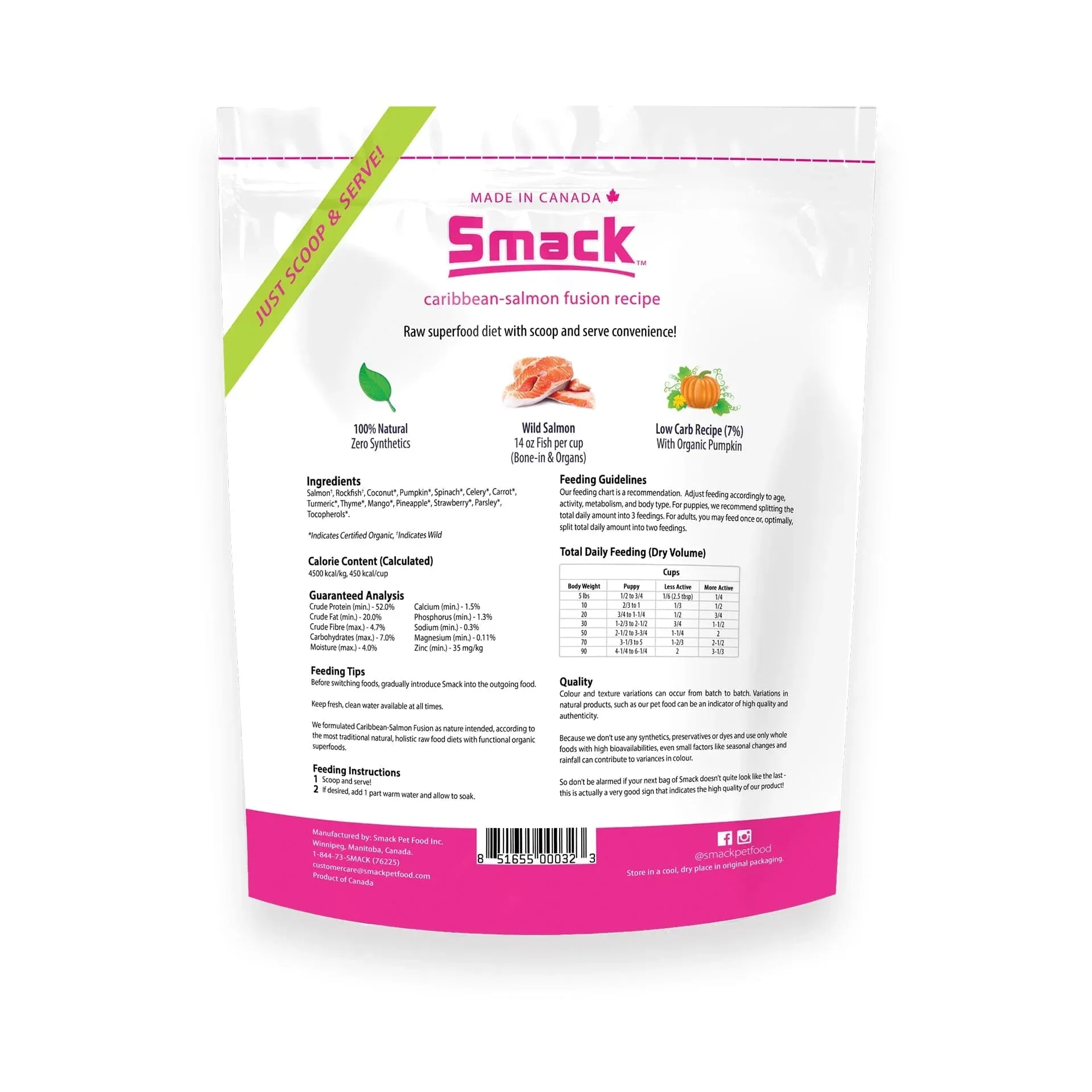 Smack - Dog Food Raw Dehydrated - Caribbean Salmon Fusion