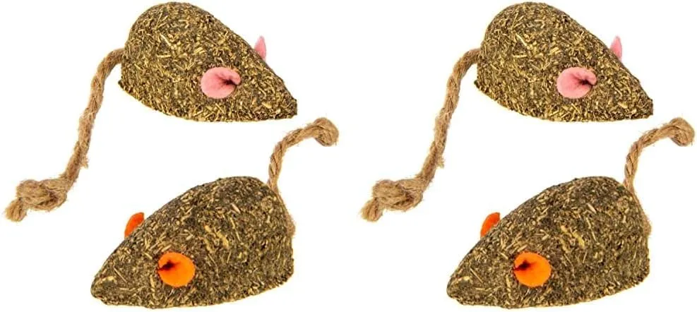 SmartyKat Instincts 4-Pack HappyNip Mouser Mayhem Compressed Catnip & Silvervine Cat Toys - Natural, 4-Pack