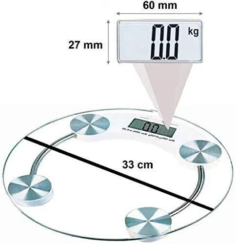Thick Tempered Glass Electronic Digital Personal Bathroom Health Body Weight Weighing Scale (Transparent)