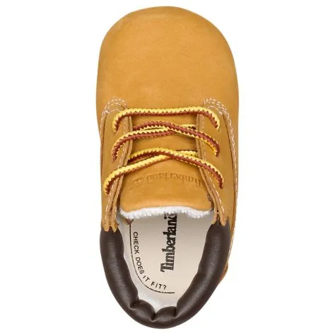 Timberland Infant Crib Wheat Leather Booties and Knit Hat Set