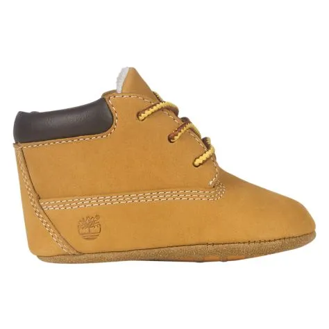 Timberland Infant Crib Wheat Leather Booties and Knit Hat Set