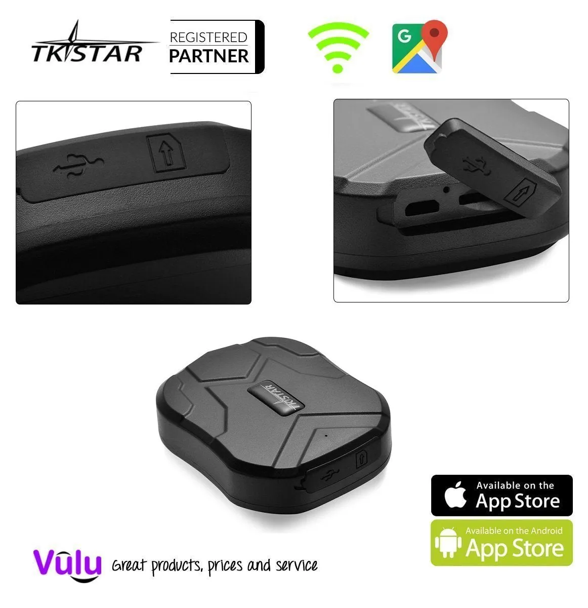 TKSTAR Mini Waterproof Tracking Device with Powerful Magnet Long Standby GPS Tracker Locator for Kids Seniors Pets Cars PS110