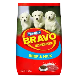 TUARNA BRAVO DOG FOOD BEEF & MILK 1300GM