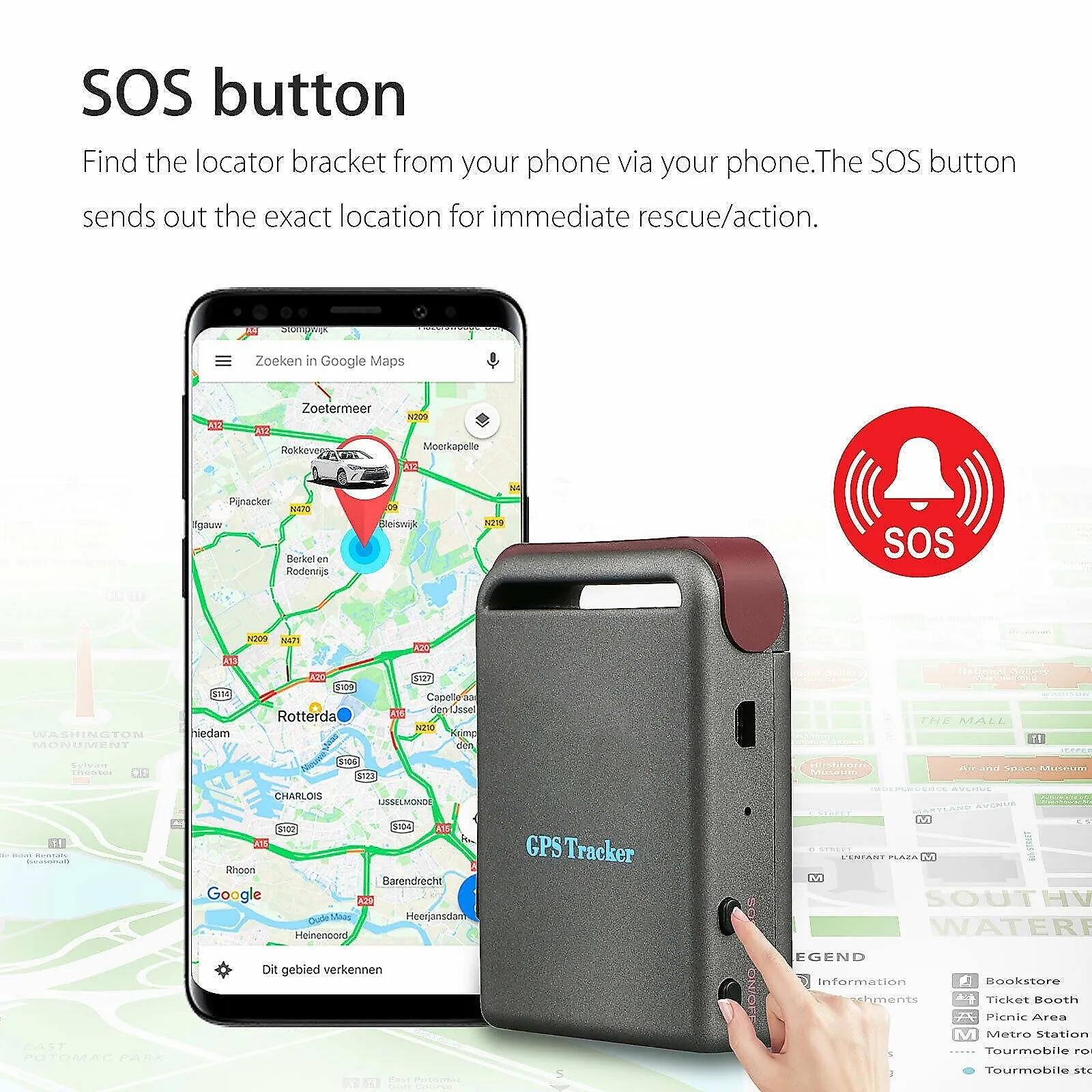 Upgraded Magnetic GPS Real Time Tracker with SOS Button