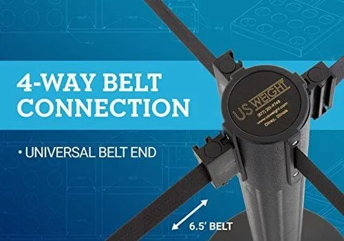 US Weight - U2000 Sentry Stanchion with 6.5 Foot Retractable Belt – Easy Connect Assembly (2-Pack), Black