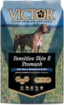 VICTOR- Sensitive Skin and Stomach, Beef Meal and Brown Rice Recipe, Dry Dog Food, 30-lb