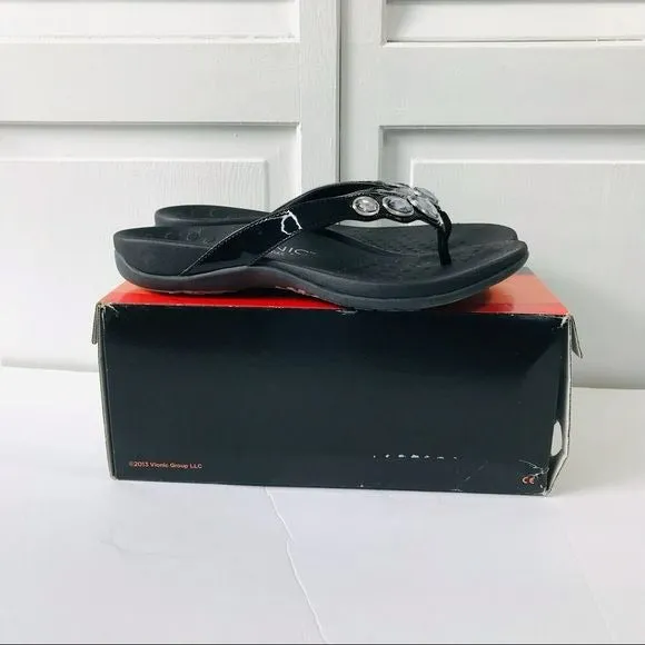 VIONIC Black Dee Thong Sandals Size 9 (new in box)