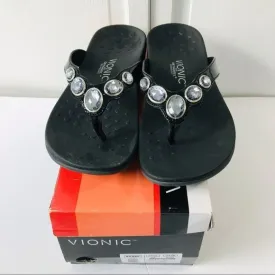 VIONIC Black Dee Thong Sandals Size 9 (new in box)