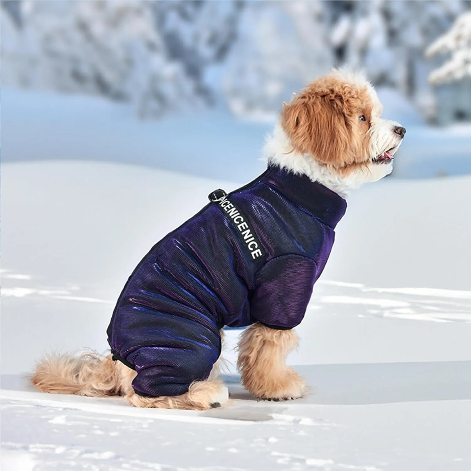 Winter Puppy Sweater for Dogs Winter Fleece Lined Dog Coat with Harness Warm Dogs Puffer Jacket Vest for Cold Weather Pet Onesie with Feet