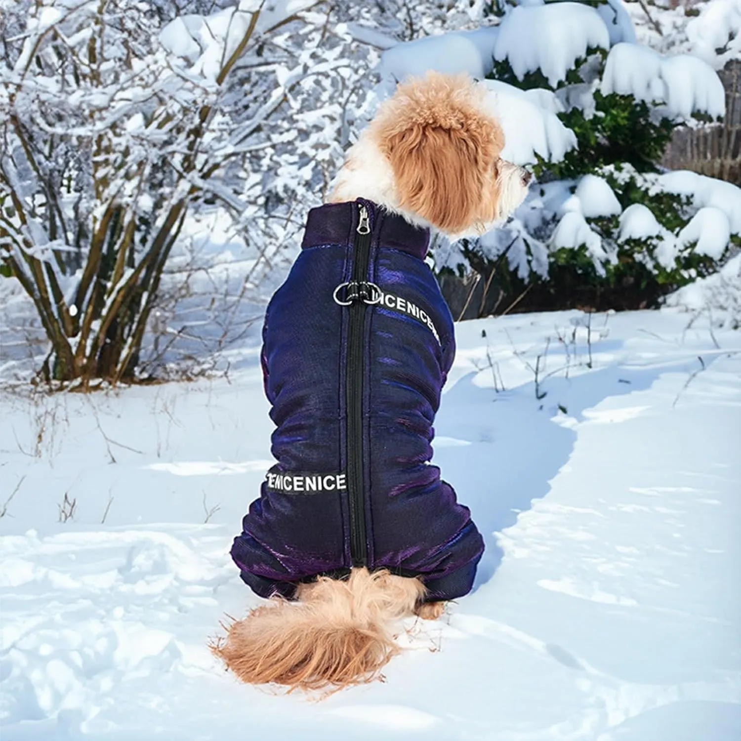 Winter Puppy Sweater for Dogs Winter Fleece Lined Dog Coat with Harness Warm Dogs Puffer Jacket Vest for Cold Weather Pet Onesie with Feet