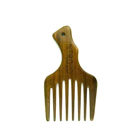 Wooden Thick Hair Pick - 5.5 inches x 3 inches || Oil Infused Wooden Comb
