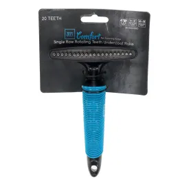 ZeeZ Comfort Single Row Rotating Teeth Undercoat Rake - 20 Teeth (Long Pins)